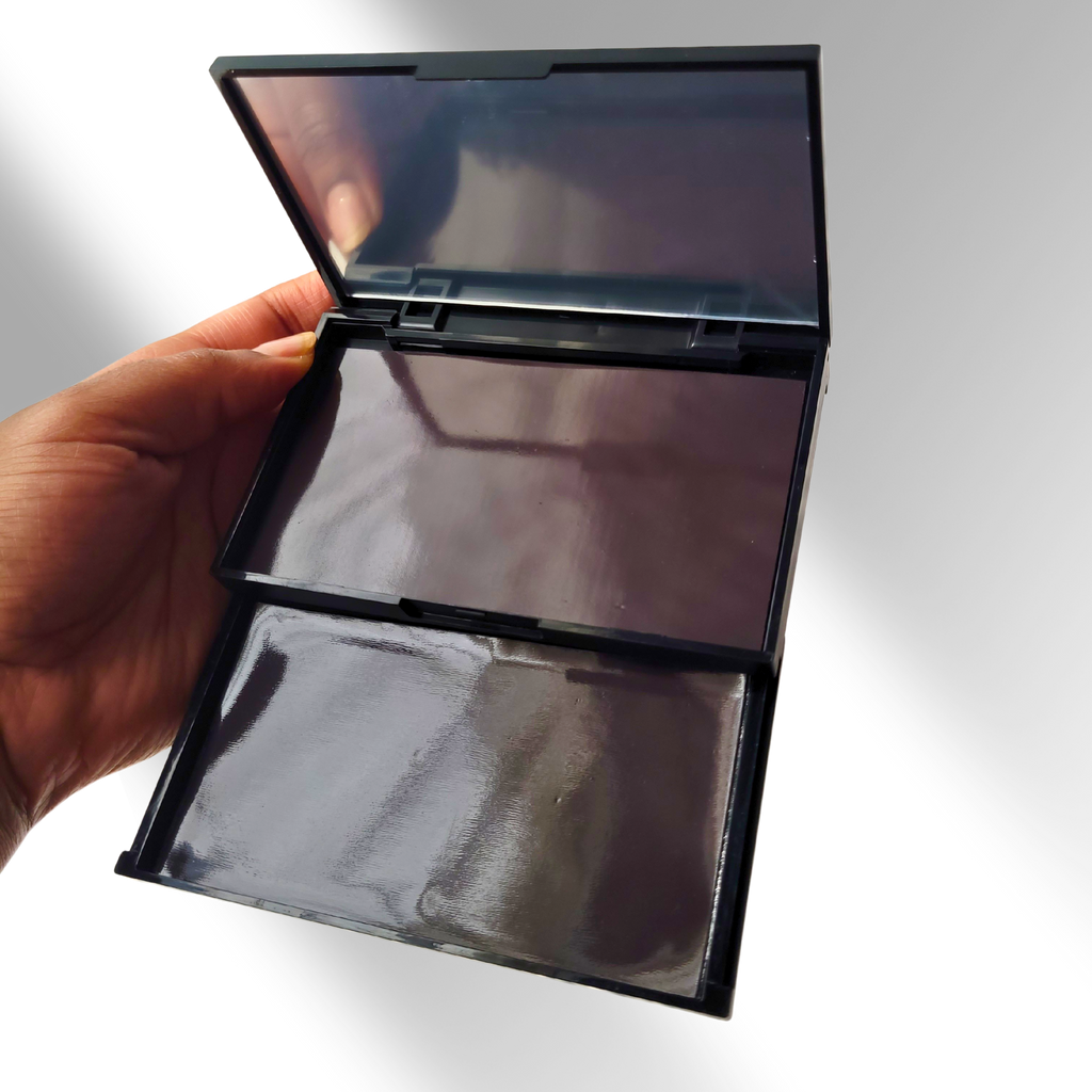 2 Layer, Slide Drawer - Empty Magnetic Makeup Palette - With Mirror